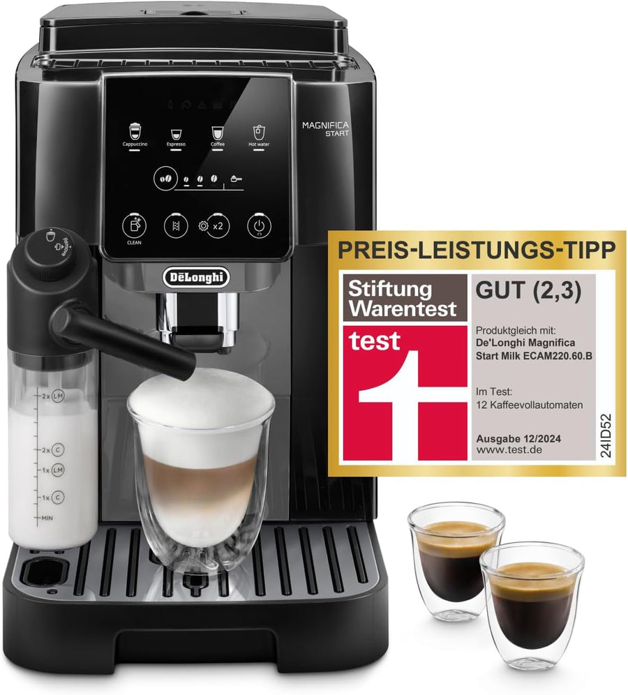 De'Longhi Magnifica Start - Macchina da caffè completamente automatica Perfetto con montalatte LatteCrema
