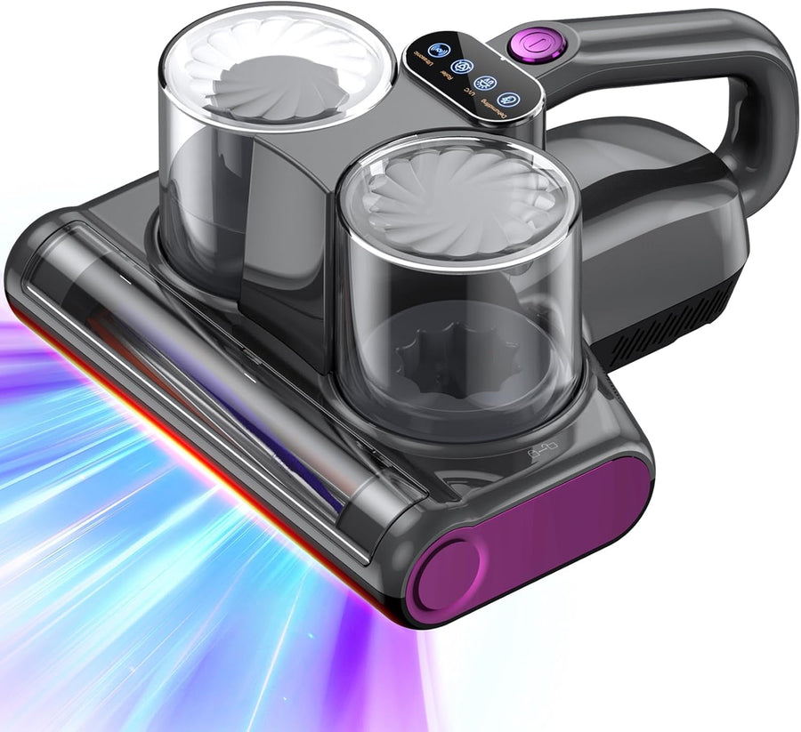 Aspirapolvere per materassi con luce UV-C, potenza di aspirazione di 16 kPa, funzione di riscaldamento e filtro HEPA a ultrasuoni