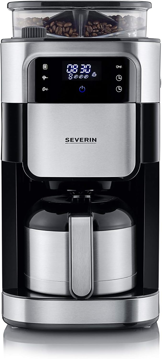 SEVERIN Macchina da caffè americano con macinacaffè in acciaio inox e caraffa termica