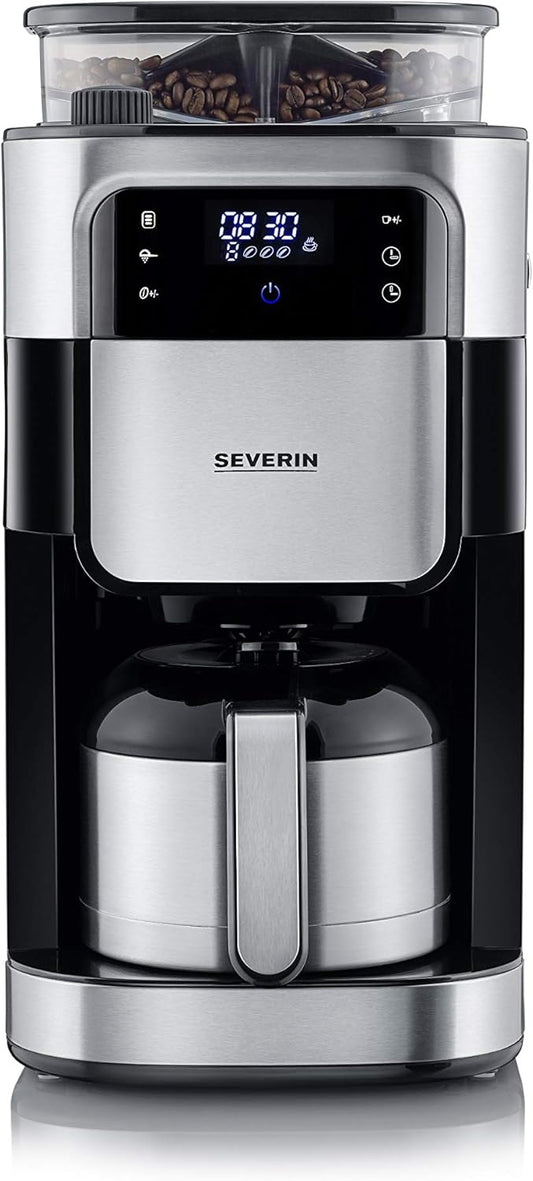 SEVERIN Macchina da caffè americano con macinacaffè in acciaio inox e caraffa termica