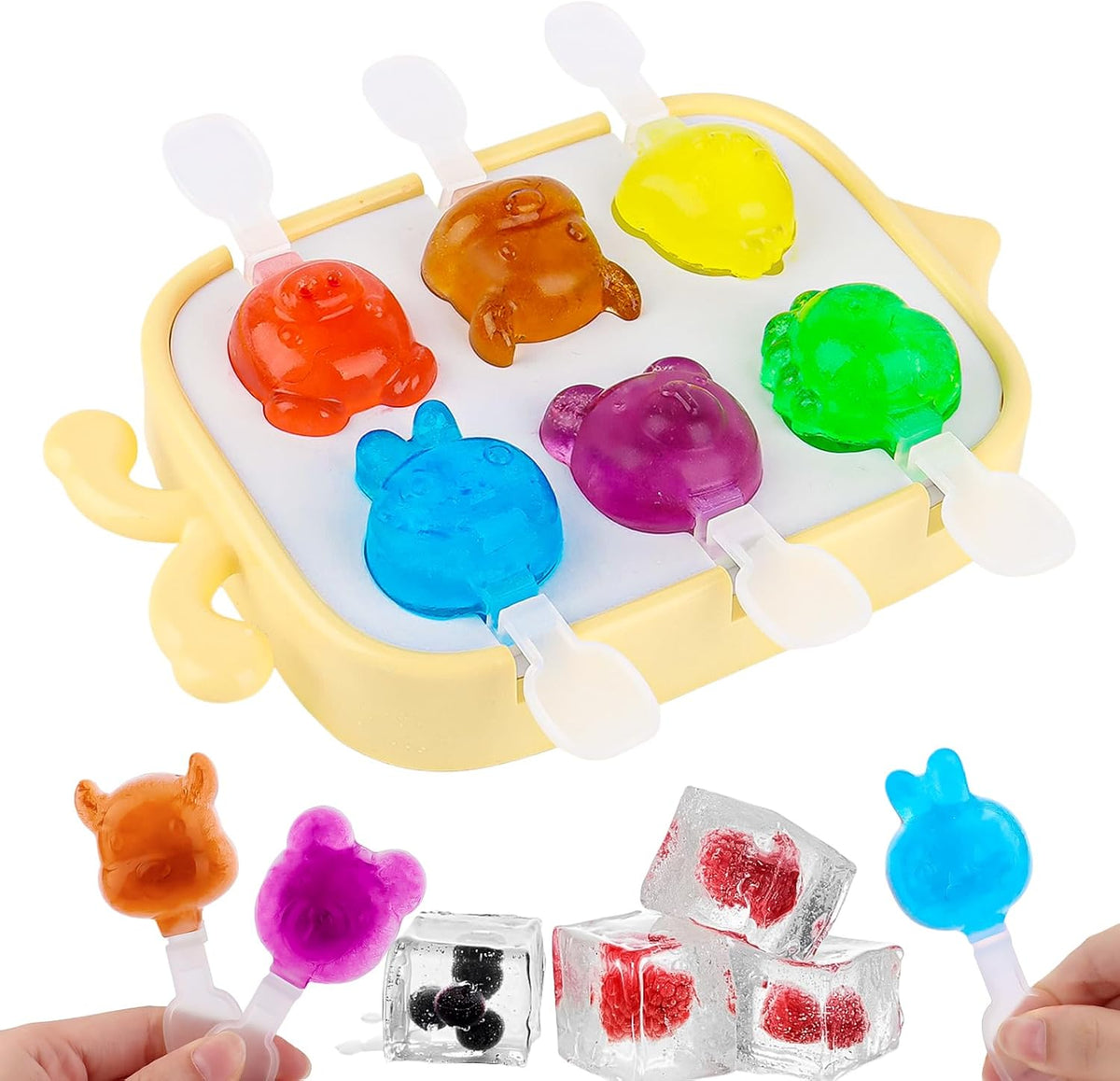 Stampi per ghiaccioli, stampi in silicone a 6 cavità, stampi per ghiaccioli riutilizzabili