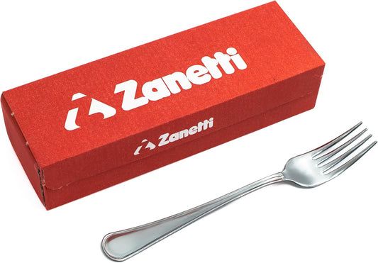 zanetti set 12 forchette da tavola in acciaio inox 18/C